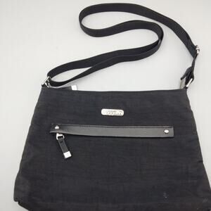 Baggallini Nylon Crossbody Black Purse w/ Outer Pockets 11x7" Bag